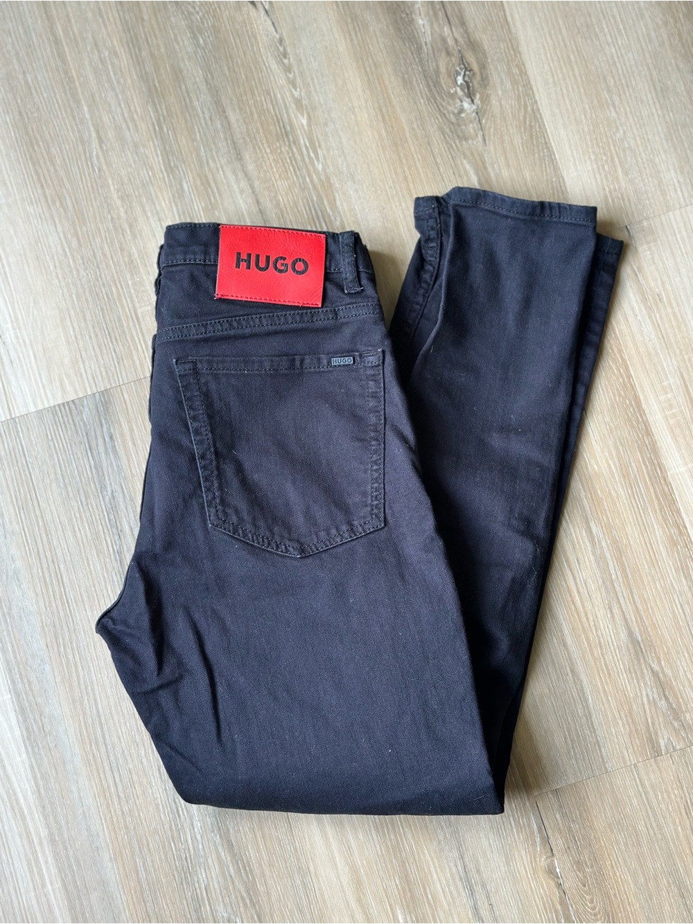 HUGO Boss 634 Tapered Fit Men's Jeans Black Comfort Stretch 50488853 29X28